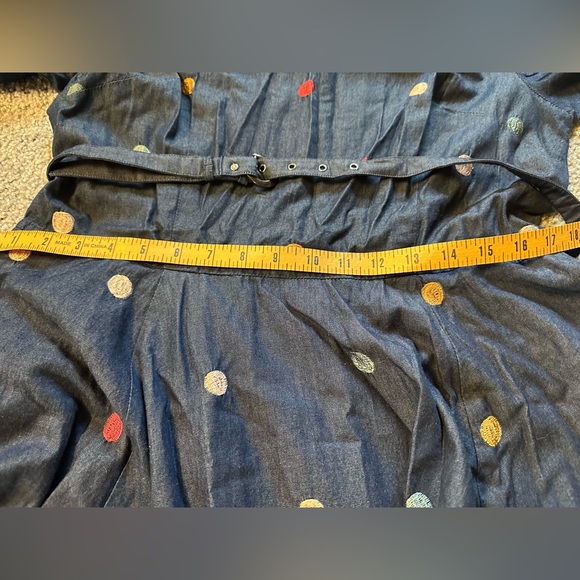 Denim & Rainbow polka dot eShakti dress XL - Picture 7 of 8